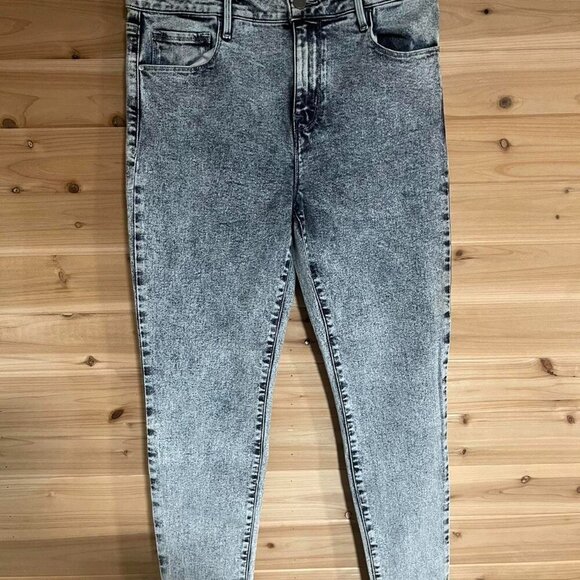 Grey Acid Wash Skinny Jeans - Picture 1 of 4